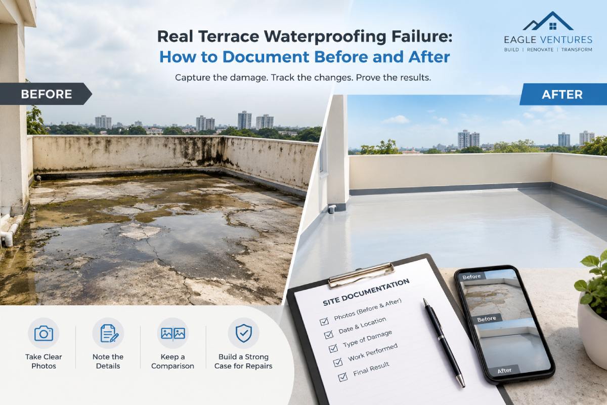 real terrace water proofing failure